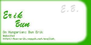 erik bun business card